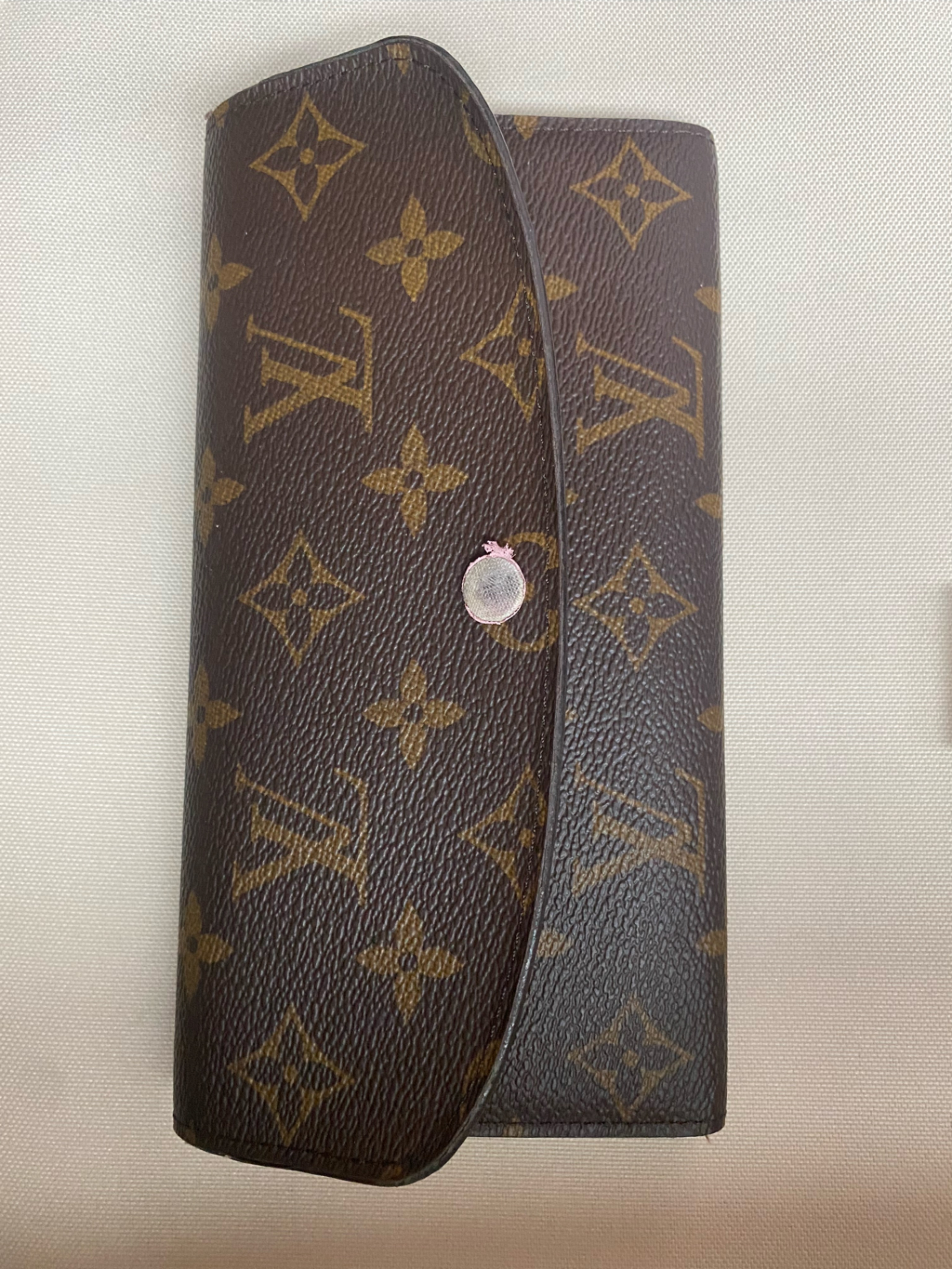 Louis Vuitton Monogram Canvas Wallet In Brown With Gold Accents